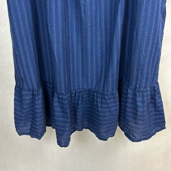 Hailey & Co Pleated Front Dress Sz Small Ruffle Hem Bell Sleeve Loose Fit Button - Picture 5 of 8